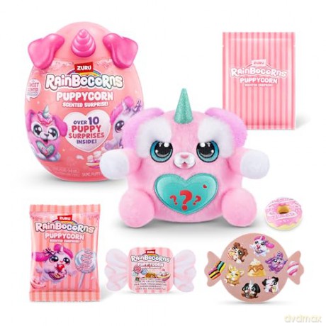Rainbocorns ZURU Puppycorn Scent Surprise, Schnauzer, by ZURU Surprise Unboxing Soft Toy, Scented Puppy Plush for Girls (Schnauzer)