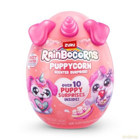 Rainbocorns ZURU Puppycorn Scent Surprise, Schnauzer, by ZURU Surprise Unboxing Soft Toy, Scented Puppy Plush for Girls (Schnauzer)