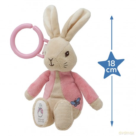 Rainbow Designs PO1452 Beatrix Potter Flopsy Jiggle Attachable Peter Rabbit Pram Toy,Pink