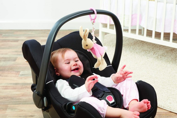 Rainbow Designs PO1452 Beatrix Potter Flopsy Jiggle Attachable Peter Rabbit Pram Toy,Pink