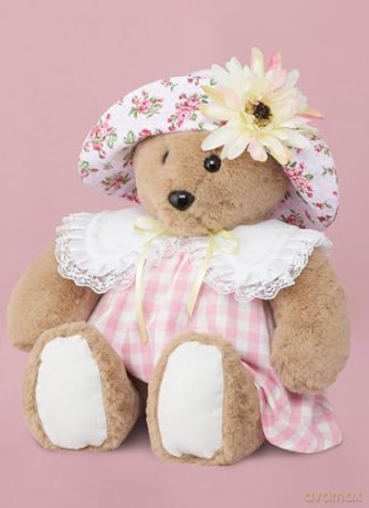 SIMPLICITY SS9771OS Plush Bear with Clothes and Hats by Laura Ashley OS (ONE Size)