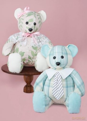 SIMPLICITY SS9771OS Plush Bear with Clothes and Hats by Laura Ashley OS (ONE Size)