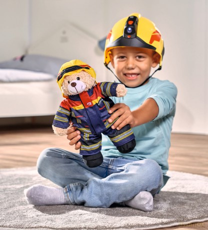 Simba 108101001 - Fire Brigade Plush Bear Rosenbauer, Cuddly Soft, 30 cm, in Fire Brigade Suit, Suitable for Children from the First Months of Life