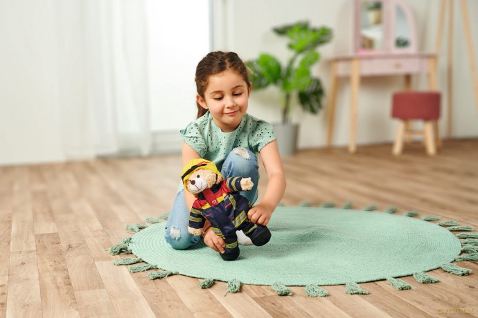 Simba 108101001 - Fire Brigade Plush Bear Rosenbauer, Cuddly Soft, 30 cm, in Fire Brigade Suit, Suitable for Children from the First Months of Life