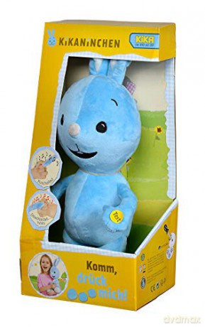 Simba 109461015 KiKANINCHEN Sing mit mir/drücken Man auf die Hand erklingt laughendes DIBEDIBEDAB Oder EIN 45 sekündiges Comforter Song/45 cm/0 Monate +, Blue