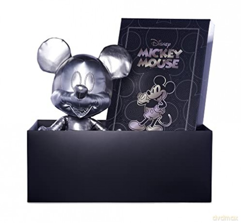 Simba 6315870308 Disney Silver Mickey Mouse - September Edition, Amazon Exclusive, 35 cm Plush Figure in Gift Box, Special, Limited Edition Collectible, Soft Toy Suitable for Children from Birth