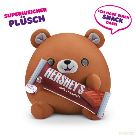 Snackles Series 1 Bear (Hersheys), Surprise Medium Plush, Ultra Soft Plush, 28 cm, Collectible Plush with Real Brands (Bear)