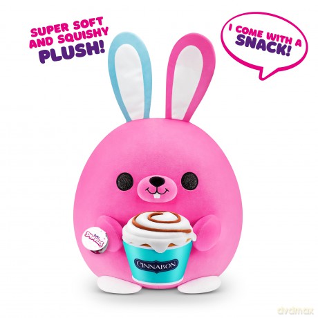 Snackles Series 1 Bunny (Cinnabon), Surprise Medium Plush, Ultra Soft Plush, 28 cm, Collectible Plush with Real Brands (Bunny)