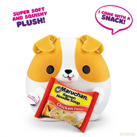 Snackles Series 1 Corgi (Maruchan Ramen), Surprise Medium Plush, Ultra Soft Plush, 28 cm, Collectible Plush with Real Brands (Corgi)
