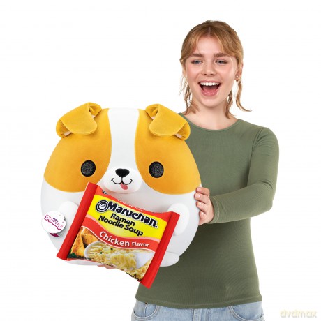 Snackles Series 1 Corgi (Maruchan Ramen), Surprise Medium Plush, Ultra Soft Plush, 28 cm, Collectible Plush with Real Brands (Corgi)