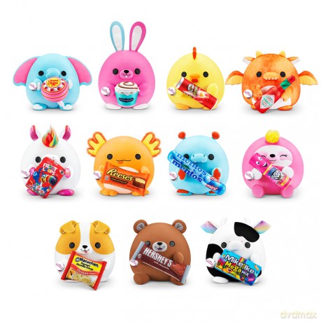 Snackles Series 1 Cow (Mike and Ike), Surprise Medium Plush, Ultra Soft Plush, 28 cm, Collectible Plush with Real Brands (Cow)