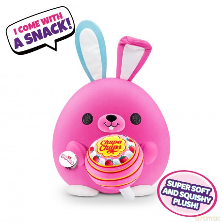 Snackles Super Sized 35 cm, Bunny (Chupa Chups), by ZURU Cuddly Squishy Comfort 35 cm Plush with License Snack Brand Accessory (Bunny)
