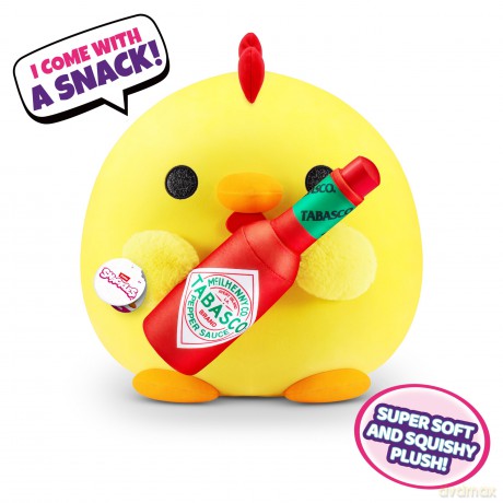 Snackles Super Sized 35 cm, Chicken (Tabasco), by ZURU Cuddly Squishy Comfort 35 cm Plush with License Snack Brand Accessory (Chicken)