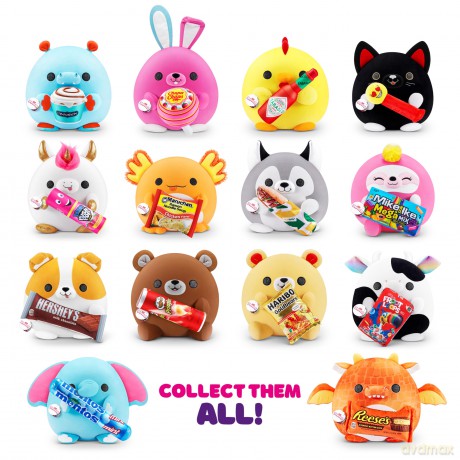 Snackles Super Sized 35 cm, Cow (Froot Loops), by ZURU Cuddly Squishy Comfort 35 cm Plush with License Snack Brand Accessory (Cow)