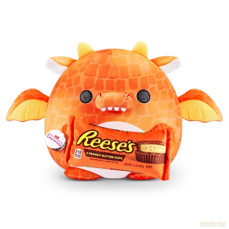 Snackles Super Sized 35 cm, Dragon (Reeses), by ZURU Cuddly Squishy Comfort 35 cm Plush with License Snack Brand Accessory (Dragon)