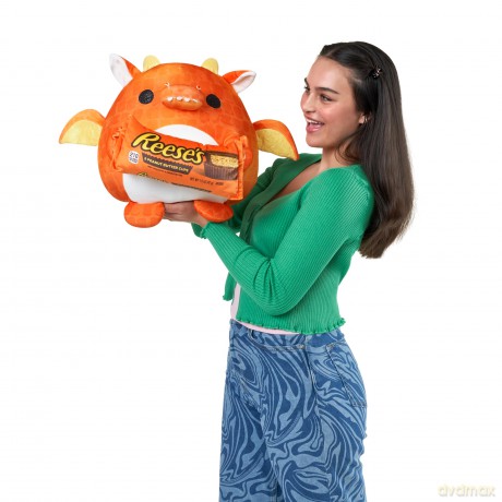 Snackles Super Sized 35 cm, Dragon (Reeses), by ZURU Cuddly Squishy Comfort 35 cm Plush with License Snack Brand Accessory (Dragon)