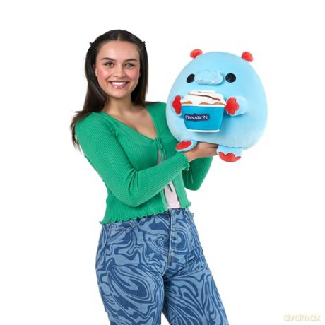 Snackles Super Sized 35 cm, Hippo (Cinnabon), by ZURU Cuddly Squishy Comfort 35 cm Plush with License Snack Brand Accessory (Hippo)