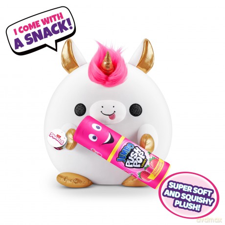 Snackles Super Sized 35 cm, Unicorn (Bazooka), by ZURU Cuddly Squishy Comfort 35 cm Plush with License Snack Brand Accessory (Unicorn)