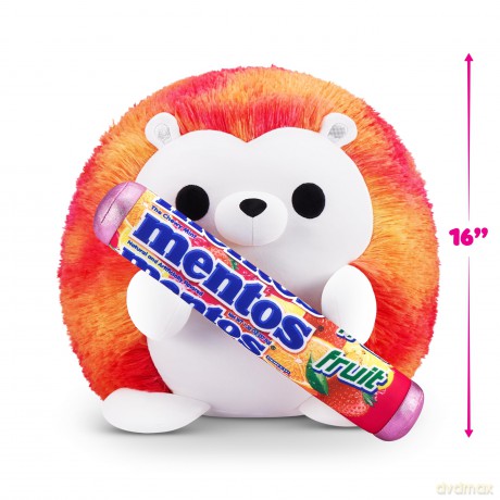 Snackles, Series 2, Hedgehog (Mentos, Fruit), Plush Toy, Cuddly Squishy Comfort Plush with License Snack Brand Accessory, Large (40 cm), Brown Box, (Hedgehog)