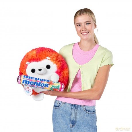 Snackles, Series 2, Hedgehog (Mentos, Fruit), Plush Toy, Cuddly Squishy Comfort Plush with License Snack Brand Accessory, Large (40 cm), Brown Box, (Hedgehog)