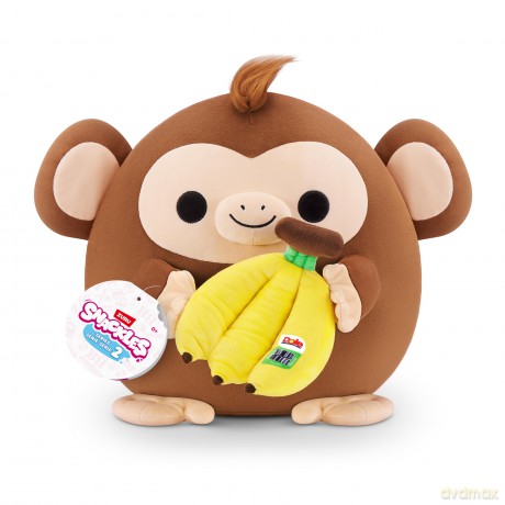 Snackles, Series 2, Monkey (Dole, Banana), Plush Toy, Small (20 cm), Brown Box, (Monkey)