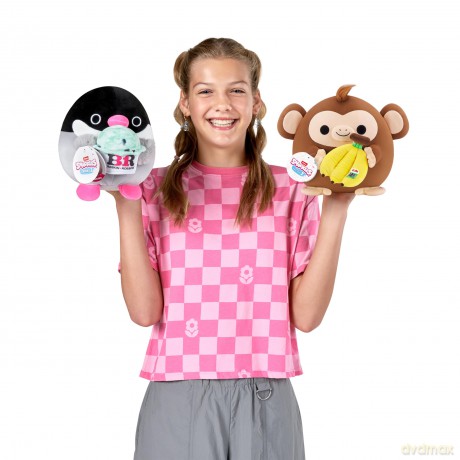 Snackles, Series 2, Penguin (Baskin Robbin), Plush Toy, Small (20 cm), Brown Box, (Penguin)