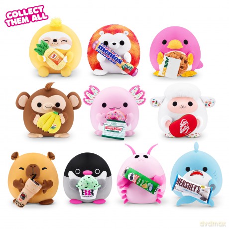 Snackles, Series 2, Penguin (Baskin Robbin), Plush Toy, Small (20 cm), Brown Box, (Penguin)