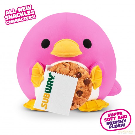 Snackles, Series 2, Platypus (Subway, Cookie), Plush Toy, Cuddly Squishy Comfort Plush with License Snack Brand Accessory, Large (40.6 cm), Brown Box, (Platypus)