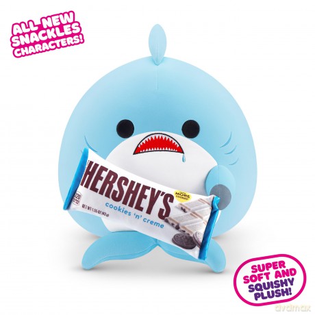 Snackles, Series 2, Shark (Hershey, Cookie n Cream), Plush Toy, Medium (35 cm), Brown Box, (Shark)