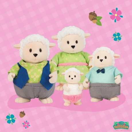 Snipadoodles Sheep Family - 5pc Toy Set with Miniature Animal Figurines and Storybook - Animal Toys and Accessories for Kids Age 3+