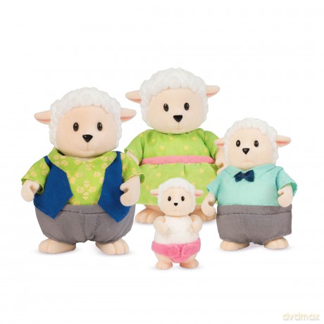 Snipadoodles Sheep Family - 5pc Toy Set with Miniature Animal Figurines and Storybook - Animal Toys and Accessories for Kids Age 3+