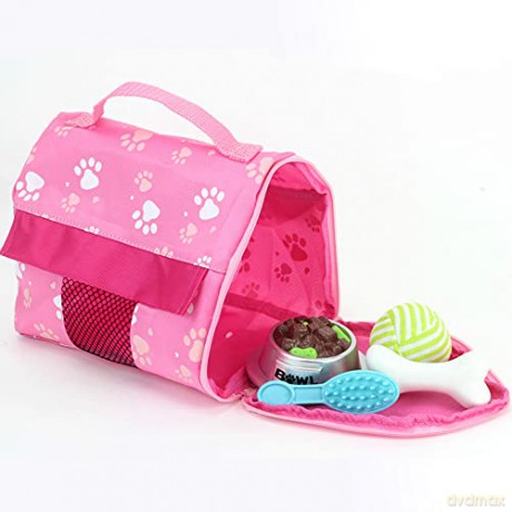 Sophias Baby Doll Puppy Dog with Carrier Includes 8 Interactive Accessories for 16-18" Baby Dolls, No Doll Included, Suitable with Our Generation Dolls, Baby Annabell Dolls