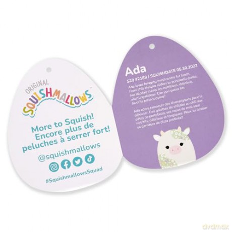 Squishmallows 16-Inch-Ada The Cream and Green Floral Print Cow