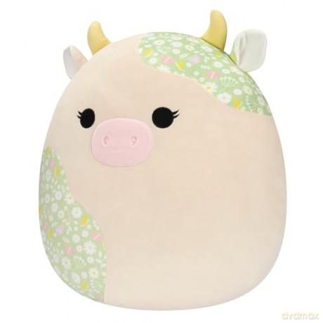 Squishmallows 16-Inch-Ada The Cream and Green Floral Print Cow