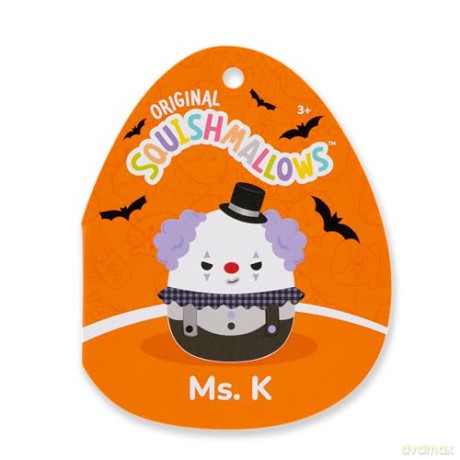 Squishmallows Original 5-Inch Halloween 4-Pack - Gabin Pumpkin Axolotl, Fitzy Goblin Holding Latte, Malcolm Bat Mushroom, Ms. K Purple Clown - Official Jazwares Plush (Little)