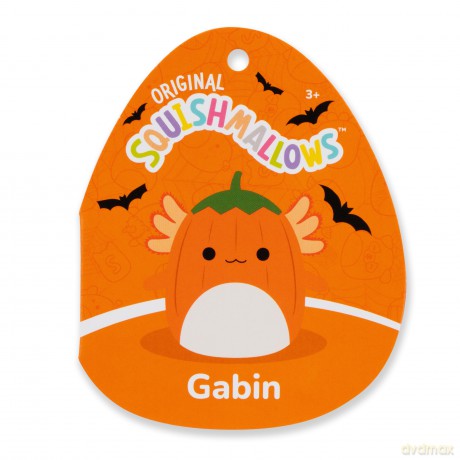 Squishmallows Original 5-Inch Halloween 4-Pack - Gabin Pumpkin Axolotl, Fitzy Goblin Holding Latte, Malcolm Bat Mushroom, Ms. K Purple Clown - Official Jazwares Plush (Little)