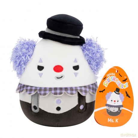 Squishmallows Original 5-Inch Halloween 4-Pack - Gabin Pumpkin Axolotl, Fitzy Goblin Holding Latte, Malcolm Bat Mushroom, Ms. K Purple Clown - Official Jazwares Plush (Little)