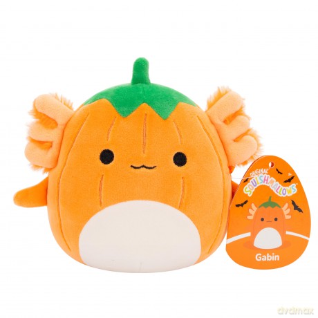 Squishmallows Original 5-Inch Halloween 4-Pack - Gabin Pumpkin Axolotl, Fitzy Goblin Holding Latte, Malcolm Bat Mushroom, Ms. K Purple Clown - Official Jazwares Plush (Little)