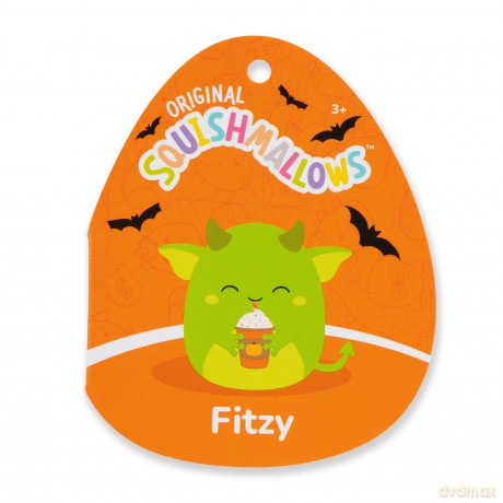 Squishmallows Original 5-Inch Halloween 4-Pack - Gabin Pumpkin Axolotl, Fitzy Goblin Holding Latte, Malcolm Bat Mushroom, Ms. K Purple Clown - Official Jazwares Plush (Little)