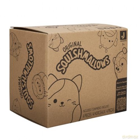 Squishmallows Original 5-Inch Holiday 4-Pack - Ethel Hot Chocolate, Floyd French Fries, Keiko Blue Christmas Tree, Ricardo Peppermint Bat - Official Jazwares Plush