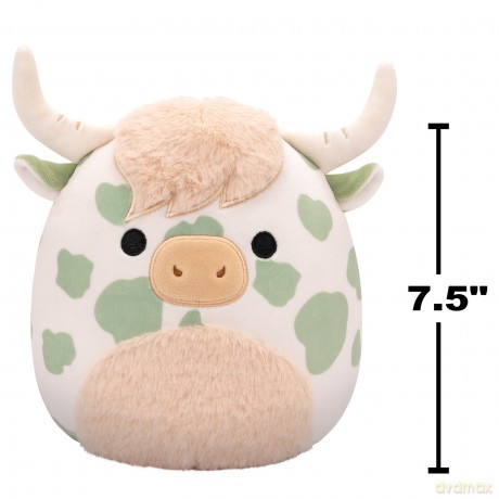 Squishmallows Original 7.5 Inch - Celestino the Sage Green Spotted Highland Cow