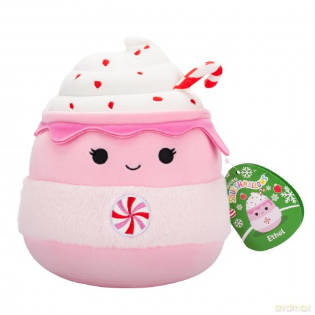 Squishmallows Original 7.5-Inch Ethel the Pink Candy Cane Hot Chocolate