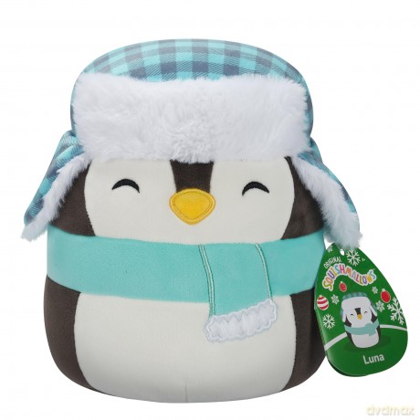 Squishmallows Original 7.5-Inch Luna the Black Penguin with Hat and Scarf