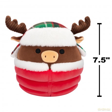 Squishmallows Original 7.5-Inch Maurice the Brown Moose with Puffer Jacket