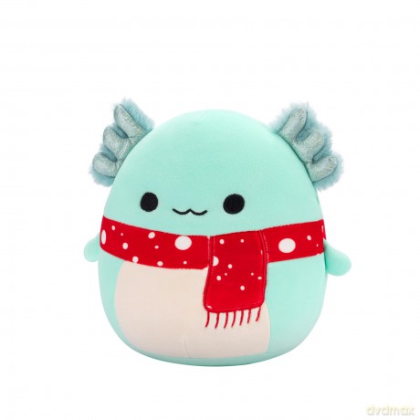 Squishmallows Original 7.5-Inch Richie the Teal Axolotl with Red Spotted Scarf
