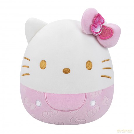 Squishmallows Original Sanrio 8-Inch 50th Anniversary Pink Embossed Hello Kitty - Official Plush