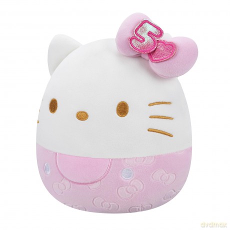 Squishmallows Original Sanrio 8-Inch 50th Anniversary Pink Embossed Hello Kitty - Official Plush