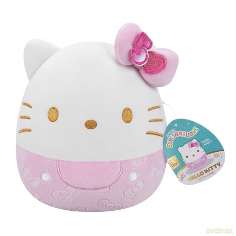 Squishmallows Original Sanrio 8-Inch 50th Anniversary Pink Embossed Hello Kitty - Official Plush