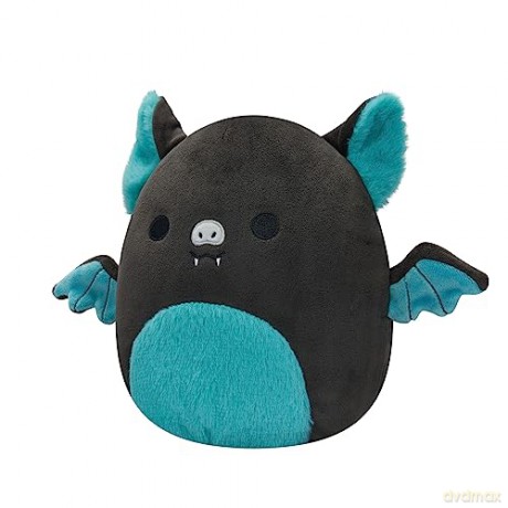 Squishmallows SQCR02386 Original 7.5-Inch Aldous Teal and Black Fruit Bat with Fuzzy Belly-Official Large Plush, Natural