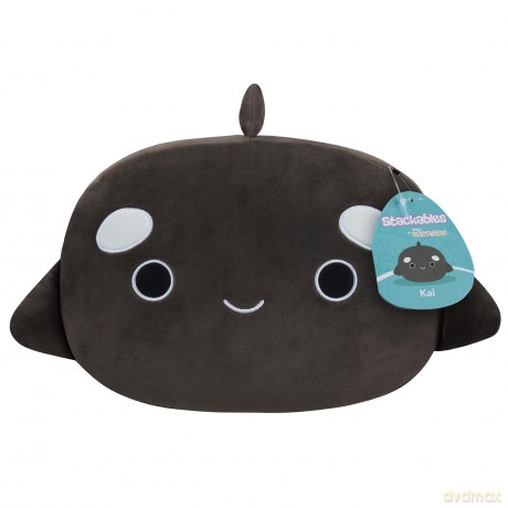 Squishmallows SQCR04184 Kai-Black Orca Stackables 12-Inch Medium-Sized Ultrasoft Official Kelly Toy Plush